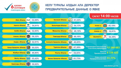 Дауыс бергендер саны 51 пайыздан асты: референдум өтті деп саналады