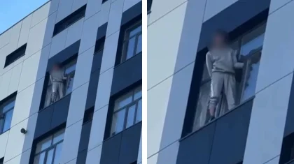 Астанада жас жігіт биік үйден секірмек болған: полиция соңғы сәттің видеосын көрсетті