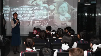 Ұлы Жеңістің 80 жылдығына арналған: Ақтөбеде оқушылар Әлия Молдағұлованың мемориалдық мұражайына барды
