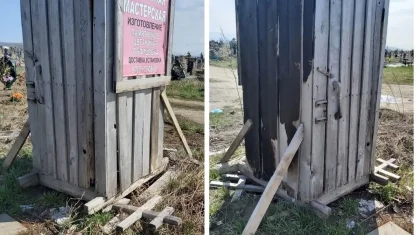 Өскеменде дәретхана тұрғызуға зираттағы айқыштар пайдаланылған