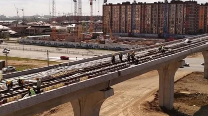 Астанада LRT рельсінің 5,6 шақырымы төселді