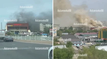 Астананың оң жағалауындағы «Шапағат» базары өртеніп жатыр