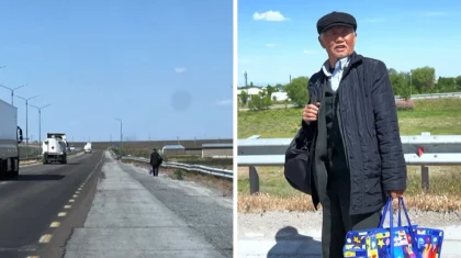 «Мойнында 489 544 теңге қарызы бар»: айдалада жаяу қалған қартқа шенеунік көмектескен (ВИДЕО)