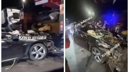 Алматыда Lexus көлігі автобетононасоспен соқтығысып, үш адам зардап шекті