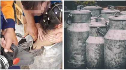 Аягөзде бес жасар қыз алюминий бөшкеге кіріп, шыға алмай қалған