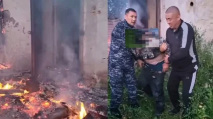 Қостанай облысында полицейлер жанып жатқан ғимараттан ер адамды құтқарып қалды