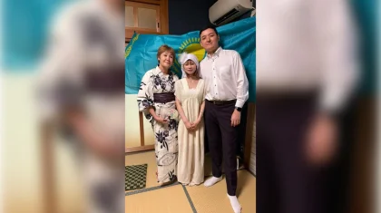 Көкшетаулық жігіт жапон қызына құда түсіп, дәстүрлі сырға салу рәсімін Киотода өткізді