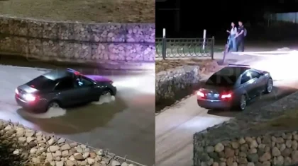 Алматыда жүргізуші Toyota Camry көлігін Есентай өзеніне айдап кірді (ВИДЕО)
