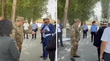 Қырғызстан ҰҚК басшысы қол астындағы қызметкерінің телефонын лақтырып жіберді (ВИДЕО)