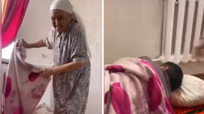 «Анасы үшін әлі бала сияқты»: 94 жастағы кейуана 62 жастағы ұлына көрпе жауып, елдің жүрегін елжіретті (ВИДЕО)