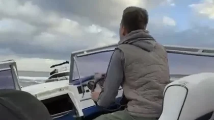Каспий теңізінде катерлердің соқтығысқан сәті видеоға түсіп қалды