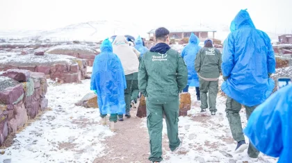 «Жастар Рухының» белсенділері ортағасырлық Ақыртас кешенін қорғауға шақырды