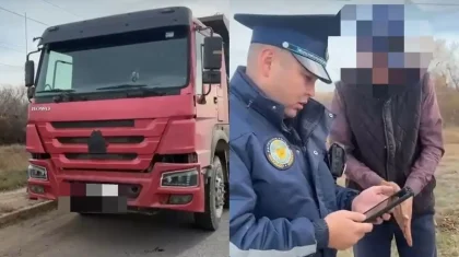 Ақмола облысында жүргізуші жалған нөмірмен жүк көлігін айдап жүрген (ВИДЕО)
