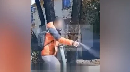 Алматыда самокат мінген ер адам көлік жүргізушісінің бетіне бұрыш балонын шашып жіберді (ВИДЕО)