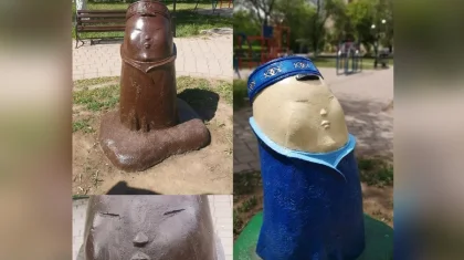 «Атам, әжем және мен»: Қарағандыдағы «біртүрлі» мүсінді көргендер ұяттан өліп кете жаздаған (ФОТО)
