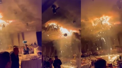 Қазығұртта дәл той кезінде отшашудан бола өрт шығып, қонақтар жапатармағай қашқан (ВИДЕО)