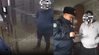 Ақтөбеде лифтінің батырмаларына түкіріп кеткен ер адам жауапқа тартылды (ВИДЕО)