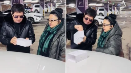 Мұқасан уәдесінде тұрды: Мақпал Жүнісова жұрттан «тығылып» сыйлық алды (ВИДЕО)