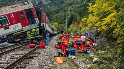 Словакияда екі пойыз соқтығысып, біреуі рельстен шығып кетті