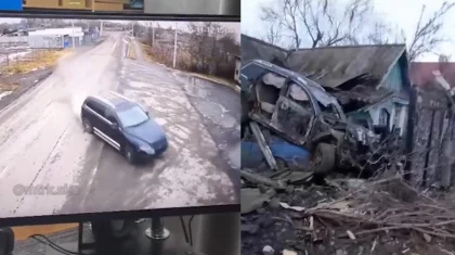 Тайынша ауданында жүйіткіп келе жатқан көлік бір үйдің қабырғасын тас-талқан етті (ВИДЕО)