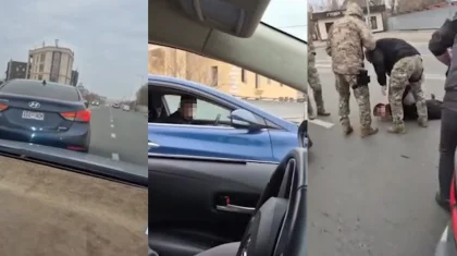 Атырауда жолға таласқан екі жүргізуші көшенің қақ ортасында төбелесіп кетті (ВИДЕО)