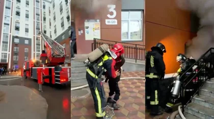 Қарағандыда 10 қабатты үйден өрт шығып, 35 адам оттың ортасында қалды