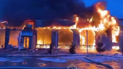 Түркістан облысында жол бойындағы дәмхана өртеніп кетті