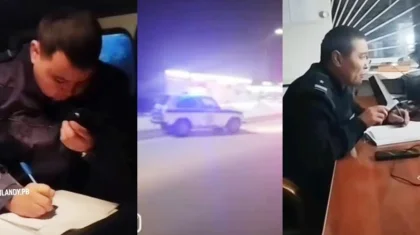 Жаңа жылдық кештен кейін далаға жейдешең шығып кеткен азамат полицияны аяғынан тік тұрғызды (ВИДЕО)