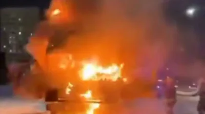 Астанада жүк көлігі өртке оранды