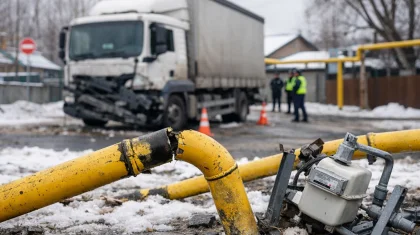 Алматыда жүк көлігі газ құбырын қиратып, 65 үй көгілдір отынсыз қалды