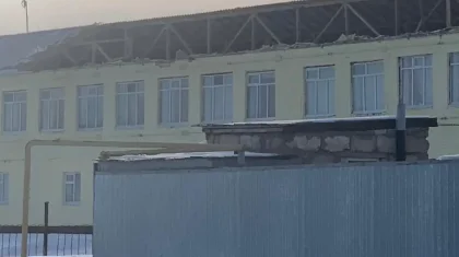 Дауыл салдарынан Ақтөбедегі ауыл мектебі шатырсыз қалды (ВИДЕО)