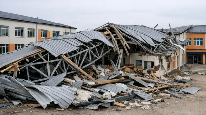 Қостанай облысында 2,2 млрд теңгеге салынған мектептің шатыры қирап қалды