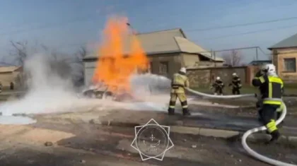 Шымкентте газ құбырынан өрт шықты