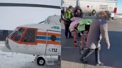 ТЖМ тікұшағы Жезқазғаннан Жайремге науқасты шұғыл жеткізді (ВИДЕО)