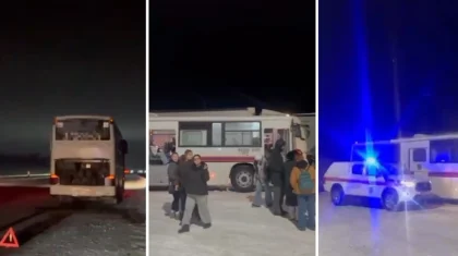 Ақмола облысында жолда қалған автобустан 49 жолаушы эвакуацияланды