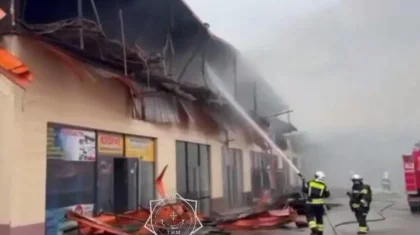 Шымкентте автожөндеу станциясында ірі өрт болды (ВИДЕО)