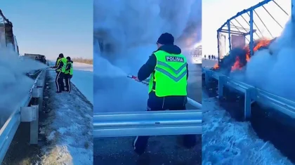 Екі полицей Алматы-Өскемен тас жолындағы өртті екі сағат бойы сөндірген (ВИДЕО)