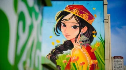 Астанада көктем мен сұлулықты бейнелейтін жаңа мурал ашылды