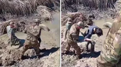 Қарағандыда кәмелетке толмаған екі қыз бала батпаққа құлап кетіп, шыға алмай қалған (ВИДЕО)