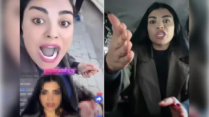 Түркияда блогер әйел тікелей эфир кезінде адамға пышақ ала жүгірген