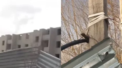 Теміртауда футбол ойнап жүрген үш баланы құрылыс алаңындағы тоқ соғып алған (ВИДЕО)