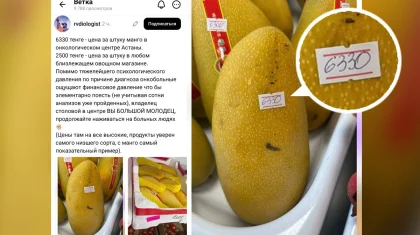 Астанадағы Ұлттық ғылыми онкология орталығында науқастарға манго жемісін 6330 теңге сатып жатыр