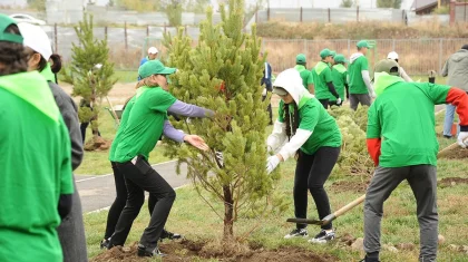 Алматылық түлектер республикалық ағаш отырғызу акциясына қосылды
