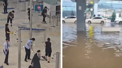 Алматы әуежайын жаңбыр суы басты