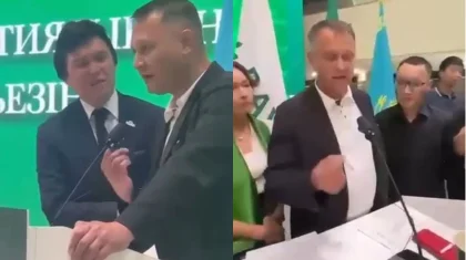 «Байтақ» съезінде жанжал шықты: Азаматхан Әміртайға сенімсіздік білдіру ұсынылды (ВИДЕО)
