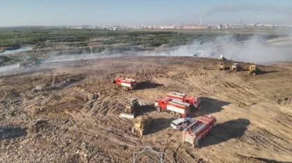 Астанада қоқыс полигонындағы өрт әлі сөндіріліп жатыр