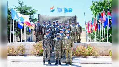 Бітімгерлер БҰҰ-ның Ливандағы UNIFIL базасында Қазақстанның Мемлекеттік туын көтерді