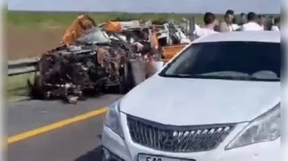 Ақмола облысында жеңіл көлік пен жүк көлігі соғылып, екі адам қаза тапты (ВИДЕО)