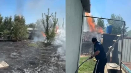 Алатау қаласында полицейлер күйік алғанына қарамастан, өртеніп жатқан үйден адамдарды құтқарып қалды