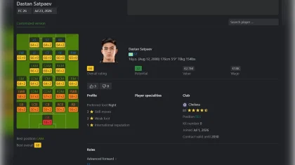 Дастан Сәтбаев EA Sports FC 27 ойынына енді